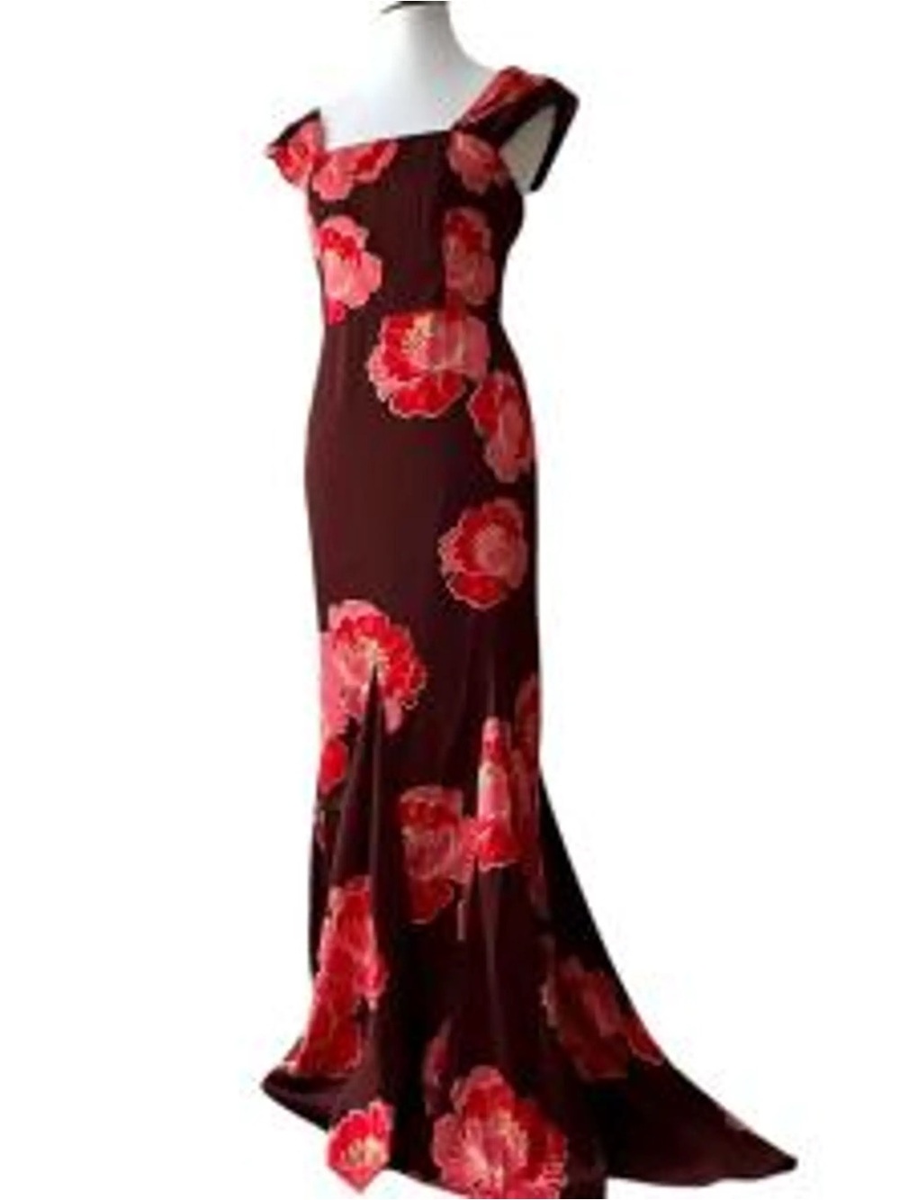 NEW Revolve x Nicole Miller Formal Gown Size 14 Brown & Pink Floral NWT